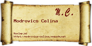 Modrovics Celina névjegykártya